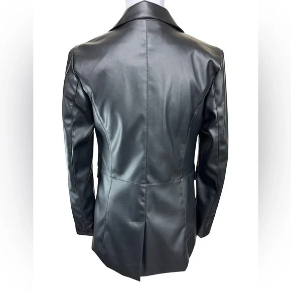 NWT Laundry By Shelli Segal Polyurethane Notched Collar Single Button Blazer S - Picture 2 of 15